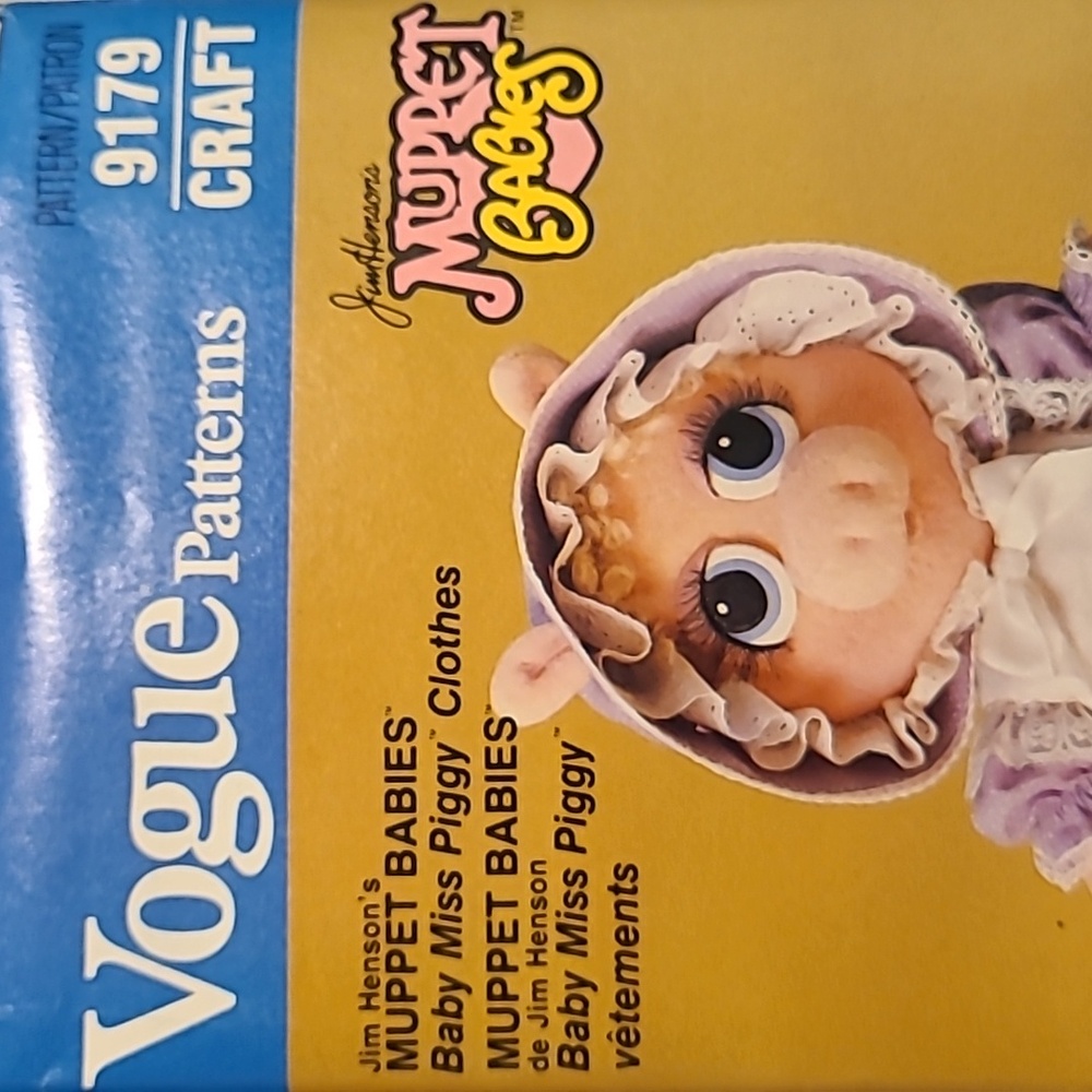 Muppet Babies Vogue Sewing Patterns 6, Uncut Kermit Miss Piggy Fozzie Jim Henson - Picture 11 of 12